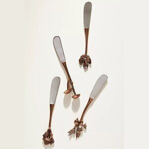 NEW Foliage Bronze Stainless Steel Brass, Set of 4, Spreaders, by Anthropologie